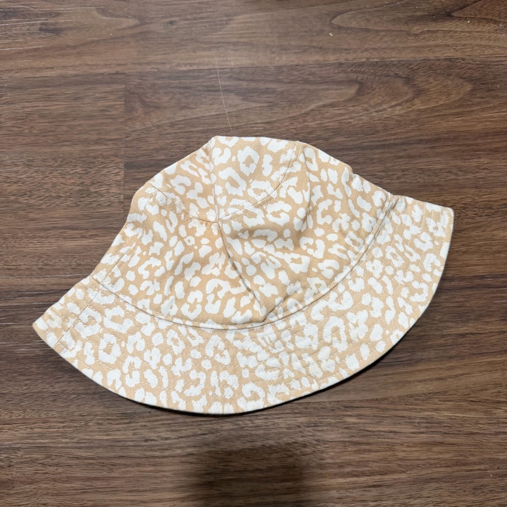 J. Crew Leopard Print Bucket Hat in Cream and Tan